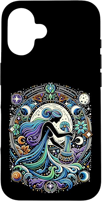 Zodiac Aquarius Astrology Pouring Water Birthday Sign Case for iPhone 16 - Aquarius Phone Case for men