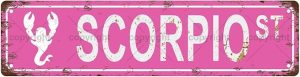 Scorpio Star Sign Zodiac Sign Vintage Metal Tin Sign, Street Sign, Home Decor, Room Decor, Wall Decor, Bathroom Decor, Bar Decor, Cafe Decor, Garage Decor, 16 x 4 Inch - Scorpio Canvas for men