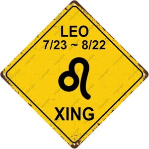 Leo Zodiac Sign Cross Xing Vintage Metal Tin Sign, Home Decor, Room Decor, Wall Decor, Bathroom Decor, Bar Decor, Cafe Decor, Garage Decor, Farmhouse Decor, 8 x 8 Inch - Pisces for men