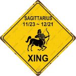 Sagittarius Animal Zodiac Sign Cross Xing Vintage Metal Tin Sign Bar Cafe Garage Cave Home Room Wall Bathroom Farmhouse Garden Porch Patio Decor, 8 x 8 Inch - Sagittarius Home Decor for men