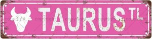 Taurus Star Sign Zodiac Sign Vintage Metal Tin Sign, Street Sign, Home Decor, Room Decor, Wall Decor, Bathroom Decor, Bar Decor, Cafe Decor, Garage Decor, 16 x 4 Inch - Taurus for men