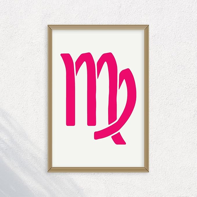 (unframed) Wall Art Print Of Virgo Sign Stencil - Eco-friendly Poster, Custom Decor For Home, Office, Bedroom, Bath Room, Living Room, Dining Room, Made In Usa, Premium (14x11 IN) - 0a5127PI - Virgo Poster for men