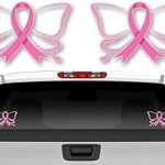 4 Cancer Butterflies Ribbon 6'' & 3" Decal Set Leukemia Cancers Survivor Butterfly Gifts Women Vehicle Vinyl Decals Car SUV Truck Stickers (4 Decal Set - Pink Ribbon) - Cancer Car Accessories for men