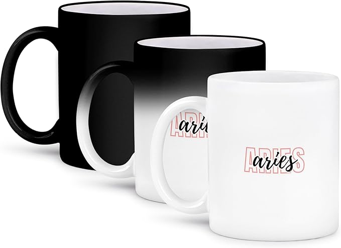 3dRose, Zodiac Sign - Aries Text, 11oz Magic Transforming Mug - Aries Mug for men