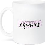 3dRose, Zodiac Sign - Aquarius Text, 15oz Mug - Aquarius Mug for men