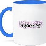 3dRose, Zodiac Sign - Aquarius Text, 15oz Two-Tone Blue Mug - Aquarius Mug for men