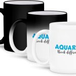 3dRose, Zodiac Sign - Aquarius - Think Differently Text, 11oz Magic Transforming Mug - Aquarius Mug for men