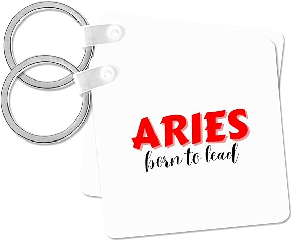 Zodiac Sign - Aries - Born To Lead Text, Key Chain - Aries Keychain for men