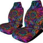Tie Dye Car Seat Cover Front Seat Only, Trippy 2Pcs Auto Interior Accessories Universal Seat Covers for Car, SUV, Sedan, Trucks - Aquarius Car Seat Cover for men
