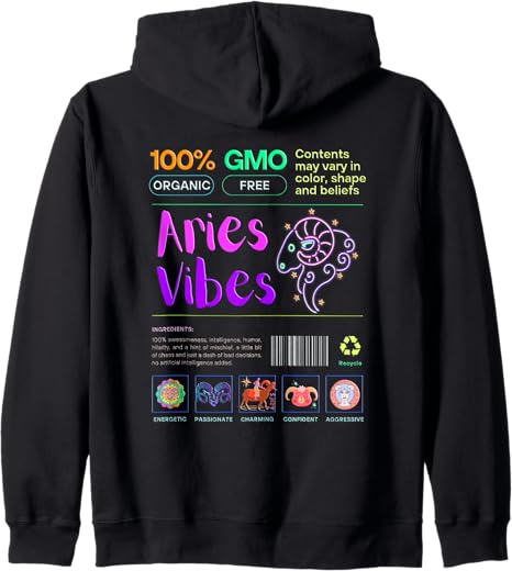 Zodiac sign Aries Zip Hoodie - Aries Hoodie for men