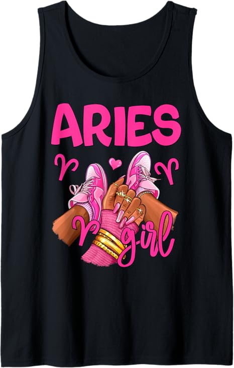 Aries Girl Birthday Queen Women Sneakers Zodiac Sign Tank Top - Aries T-Shirt for men