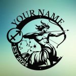 Custom The Zodiac Metal Sign,Constellation Personalized Name, Led Lights Funny Vintage Metal Signs,Wall Art Decor Outdoor (Sagittarius) - Sagittarius Home Decor for men