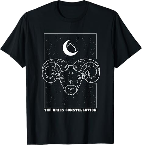 Zodiac Ram Symbol - The Aries Constellation Horoscope T-Shirt - Aries T-Shirt for men