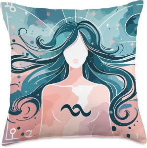 Aquarius Goddess Constellation Zodiac Star Sign Birthday Throw Pillow - Aquarius Pillow for men