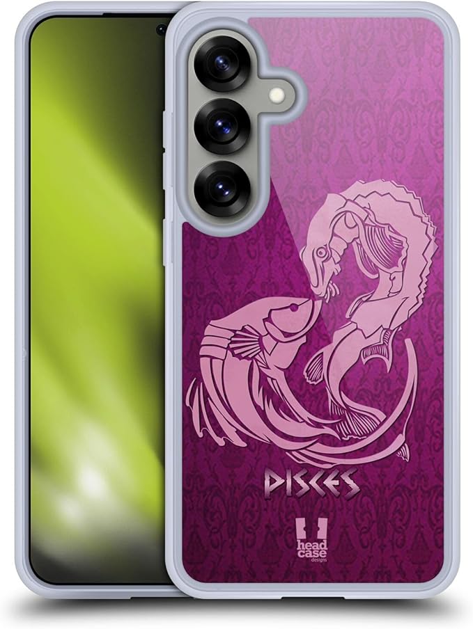 Head Case Designs Pisces Zodiac Signs Gel Case [Military Grade Protection] Compatible with Samsung Galaxy S25 and Compatible with MagSafe - Pisces for men