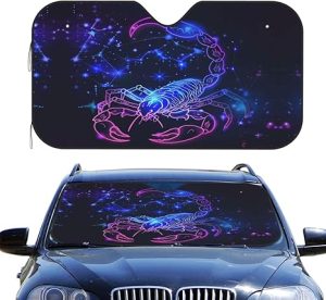 Car Windshield Scorpio Zodiac Sun Shade for Car Windshield Foldable Car Front Window Sunshade for Cars SUV Trucks Blocks Max UV Rays and Keeps Your Vehicle Cool-Medium - Aries Car Ornament for men