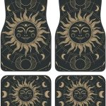Boho Astronomy Astrology Tarot The Sun and Moon Mysterious Car Floor Mats Set of 4 Casual Car Decor Accessories for SUV Van Truck Vehicle Front Rear Carpets Mats - Virgo Car Floor Mat for men