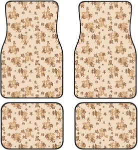 Zodiac Characters for Car Floor Mats Set of 4 Universal Fit Automotive All Weather Mats for SUV, Sedan, Van Car Accessories - Virgo Car Floor Mat for men