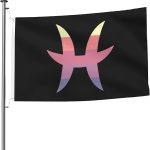 Double-Sided Zodiac Sign Pisces Symbol Flag 5x8 Ft Durable Outdoor Banner 100% Polyester Home Patio Decor Flags - Pisces Home Decor for men