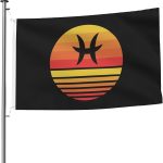 Double-Sided Zodiac Sign Pisces Symbol Flag 5x8 Ft Durable Outdoor Banner 100% Polyester Home Patio Decor Flags - Pisces Home Decor for men