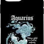 Astronological Sign Horoscope Zodiac Sign Aquarius Case for iPhone 16 Pro Max - Aquarius Phone Case for men