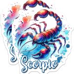 (2 Pack) Scorpio Zodiac Stickers - Astrological Sign - Horoscope Decal - 5" On Longest Side - Sticks to Smooth Flat Surfaces - Made in USA - BMCS6838 - Scorpio Sticker for men