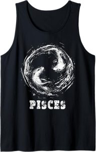Retro Minimalist Art Otter Zodiac Sign Collection - Pisces T-Shirt for men