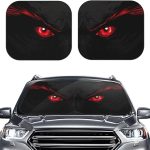 Eyes Print Sun Shade Windshield Evil Wicked Style Sunshade for Car Women 2 Pieces Foldable Car Front Window Sunshades Universal Fit Sedans SUV Truck Interior Accessories - Aries Car Ornament for men