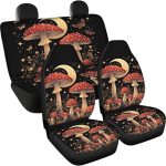 Car Seat Protector Car Seat Cover Full Set of 4, Mushroom Moon Print Waterproof Vehicle Seat Cushion Suitable for Gym Swimming Running, Easy Clean - Aquarius Car Seat Cover for men