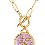 Zodiac Necklace Paperclip Toggle Pendant 12 Constellation Paper Clip Chain Necklace Horoscope Astrology Pendant Zodiac Sign Jewelry Christmas Gift for Women - Scorpio Accessories for men