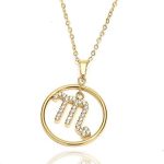 Zodiac Constellation Horoscope Pendant Necklaces Gold Plated Astrology Necklaces for Women Best Gift for birthday Jewelry New Year Mother’s day Christmas wedding - Scorpio Products for men