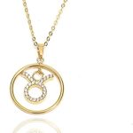 Zodiac Constellation Horoscope Pendant Necklaces Gold Plated Astrology Necklaces for Women Best Gift for birthday Jewelry New Year Mother’s day Christmas wedding - Taurus Products for men