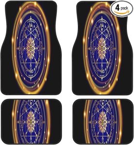 Constellation Zodiac Chart Astrology Wheel 4-Piece Set of Car Floor Mats, Universal Rubber Car Carpet, Suitable for SUV, Sedan, Truck Waterproof Car Floor Mats - Virgo Car Floor Mat for men