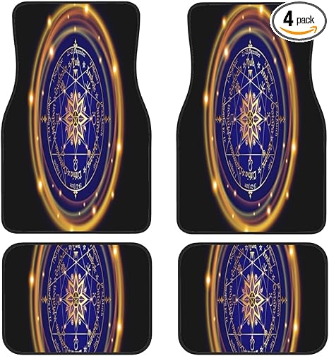 Constellation Zodiac Chart Astrology Wheel 4-Piece Set of Car Floor Mats, Universal Rubber Car Carpet, Suitable for SUV, Sedan, Truck Waterproof Car Floor Mats - Virgo Car Floor Mat for men