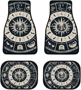 Automotive Floor Mats 4-Piece All-Weather Car Mat Durable and Astrological Sign Non-Slip Floor Mats for Cars, Trucks, SUVs - Virgo Car Floor Mat for men