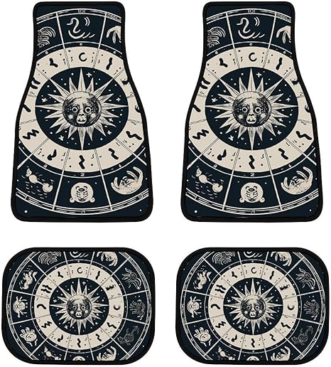 Automotive Floor Mats 4-Piece All-Weather Car Mat Durable and Astrological Sign Non-Slip Floor Mats for Cars, Trucks, SUVs - Virgo Car Floor Mat for men
