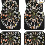 Astrology Wheel and Tarot 4-Piece Set of Car Floor Mats, Universal Rubber Car Carpet, Suitable for SUV, Sedan, Truck Waterproof Car Floor Mats - Virgo Car Floor Mat for men