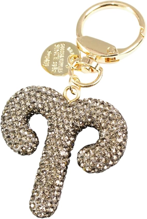 Shiny Zodiac Diamond Keychain Creative Astrology Pendant Gifts for Women Wallet Key Tote Bag Accessories - Aries Ring for men
