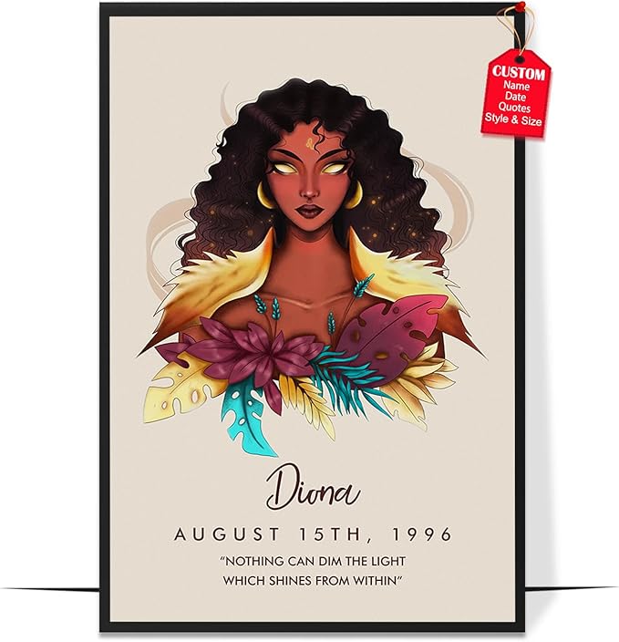 GIFAMI Personalized Constellation Zodiac Aesthetic Wall Art Decorations Birthday Gifts - Leo Canvas for men