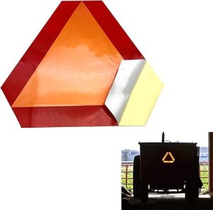 Slow Moving Vehicle Triangle Sticker, 2 PCS Reflective Safety Sign for Agricultural Machinery, Golf Carts, and Locomotives, Essential Decals for Vehicles (Red) - Scorpio Sticker for men
