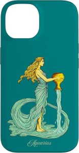 Aquarius Zodiac Sign, Woman with Flowing Water Case for iPhone 14 - Aquarius Phone Case for men