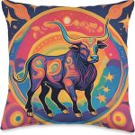 Zodiac Sign Birthday Earth Sign Taurus Throw Pillow - Taurus Pillow for men