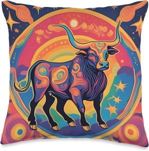 Zodiac Sign Birthday Earth Sign Taurus Throw Pillow - Taurus Pillow for men