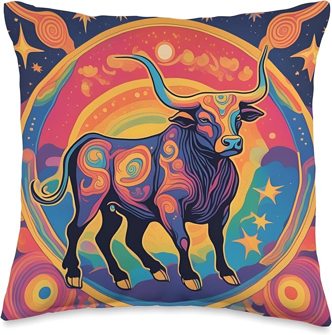 Zodiac Sign Birthday Earth Sign Taurus Throw Pillow - Taurus Pillow for men