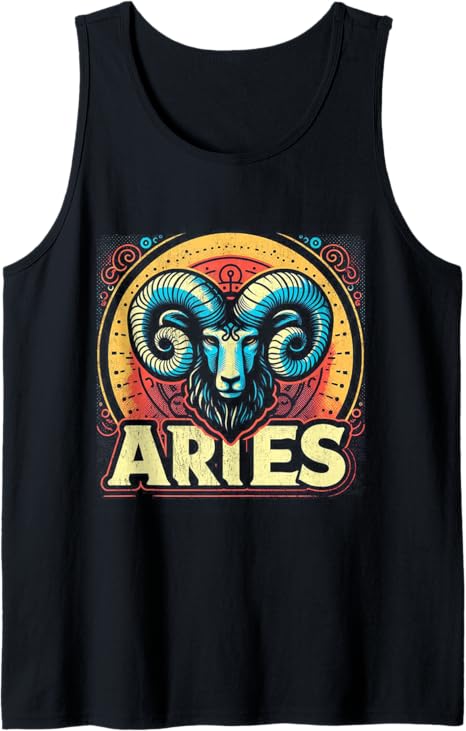 Aries Zodiac Sign Astrology Born In March April Birthday Tank Top - Aries T-Shirt for men