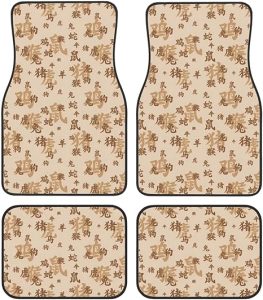 Zodiac Characters Car Floor Mats Durable Non-Slip Heel Pad Set of 4 Universal Fit Automotive SUV,Sedan,Van Protection Accessories - Virgo Car Floor Mat for men