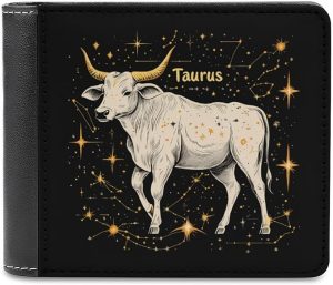 Zodiac Sign Taurus Printed Wallets for Men Slim Bifold Wallet with Multiple Card Slots Custom Present - Taurus for men