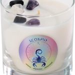 Luxury Glass Jar Candle, Scorpio Zodiac Sign, 8.8 oz - Crystal Infused - Scents of Ozone, Citrus, Sandalwood & Amber - USA Made, Coconut-Soy Wax, Essential Oils, Dr. Developed - Scorpio Products for men