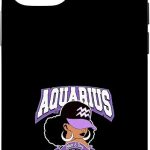 Aquarius 1973 Astro Year Melanated Queen Afro Goddess Case for iPhone 12/12 Pro - Aquarius Phone Case for men