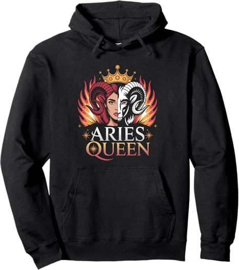 April Birthday Aries Queen Zodiac Sign Pullover Hoodie - Aries Hoodie for men